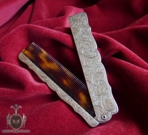 Folding Pocket Comb - Sterling Silver & Horn