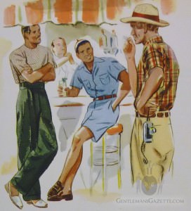 Grüne Sommerhosen, Herr in Cote Blau & Madras - Shantung Kombination Grüne Sommerhosen, Herr in Cote Blau & Madras - Shantung Kombination