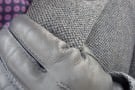 Grey Gloves With Grey Overcoat