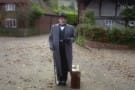 Poirot in Long Overcoat