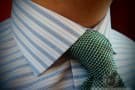 Classic Shirt Collar with Horizontally Striped Shirt