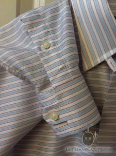 Cuff Detail on Horizontally Striped Shirt by Richard Brown Cuff Detail on Horizontally Striped Shirt