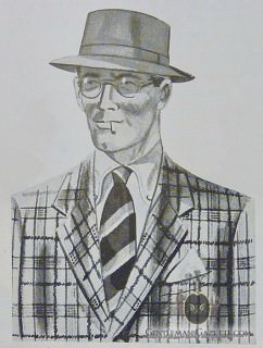 Pork Pie Hat, Bold Plaid, Striped Tie, Button Down Collar Shirt
