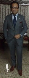 Mid Grey Suit with Light Blue Windowpane Mid Grey Suit with Light Blue Windowpane