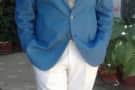 White Cotton Trousers & Denim Blazer