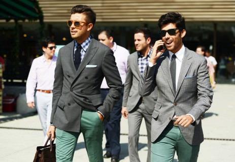 Grey Jackets & Green Pants - Great Color Combinaiton Grey Jackets & Green Pants - Great Color Combinaiton