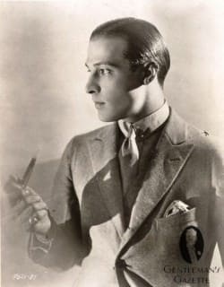 Rudolph Valentino with Slick Back Pomade Hair Style Rudolph Valentino with Slick Back Pomade Hair Style
