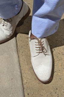 White Shoes with Seersucker