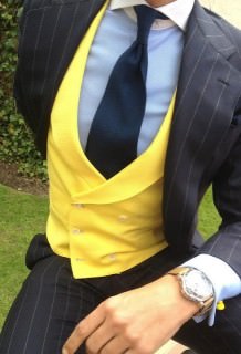 Yellow Double Breasted Vest