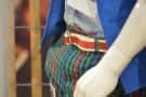 MRket Display with Chambray Shirt, Plaid Shorts & Bright Fabric Belt