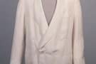 Double-breasted, cream linen dinner jacket, Brod 1953