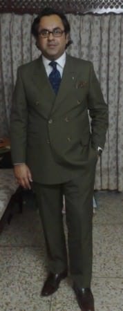 Olive Green Double Breasted Suit