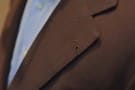Brown Jacket with Light Blue Shirt & Blue Red Striped Bow Tie