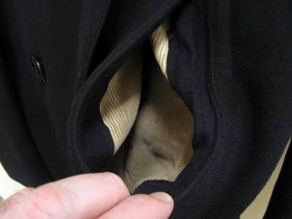 Mid Brown Corduroy Pocket Lining in WWII Peacoat Mid Brown Corduroy Pocket Lining in WWII Peacoat