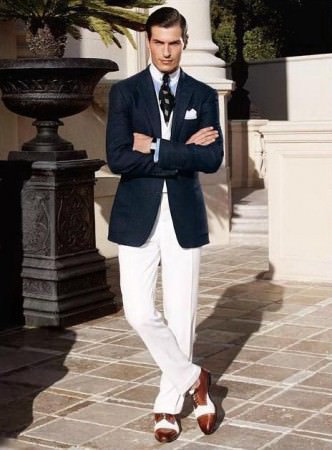 Navy Jacket, Winchester Shirt with Club Collar, Collar Pin & Spectators