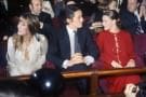 Alain Delon in Navy Suit with Dotted Tie & Striped Shirt with Cuff Links
