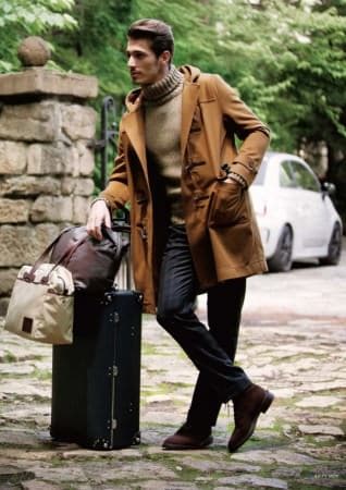 Modern day duffle coat in camel