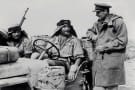 Sir David Stirling, founder of the SAS with Duffle Coat in the Desert