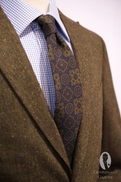Green mottled donegal tweed
