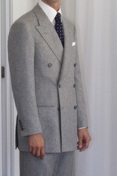 Superb mid grey double breasted suit