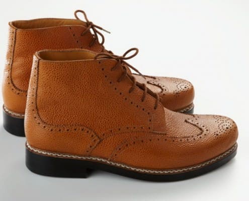 Budapester boots in brown Scotch Grain leather by Maftei