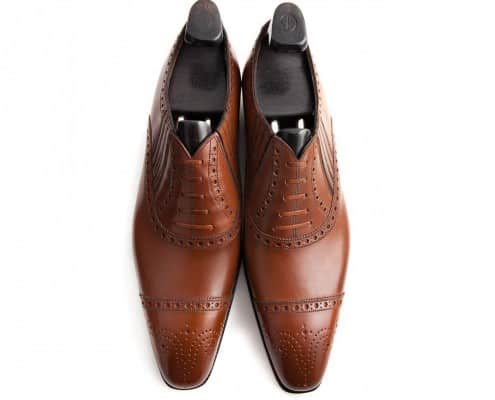 Gaziano & Girling Deco brown half brogue with side gussets