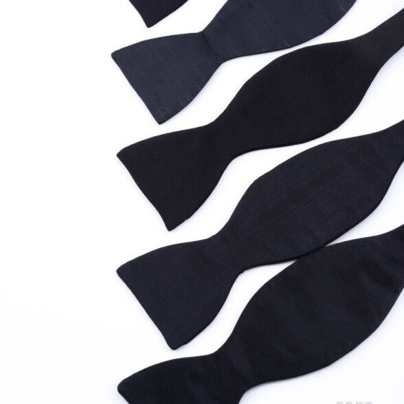 Assorted Black Bow TIes in Satin, Shantung, Faille, Barathea & Moire