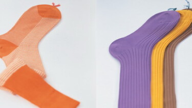 Bresciani Socks in orange, purple, yllow and brown