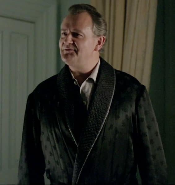 A character from Downtown Abbey wearing a dressing gown
