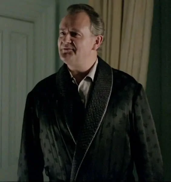 A character from Downtown Abbey wearing a dressing gown