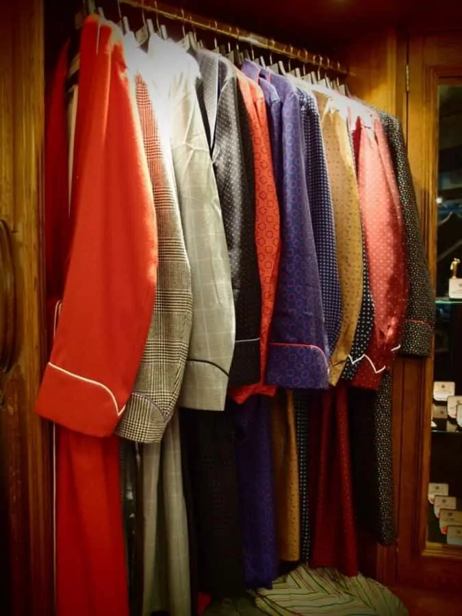 Colorful Dressing Gowns hanging in a closet