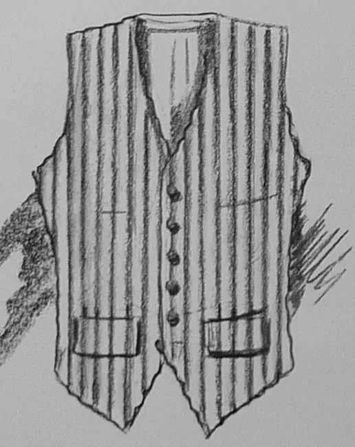 Illustration of a corduroy vest