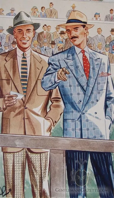 Combined Suit in Gunclub & Chalk Stripe trousers