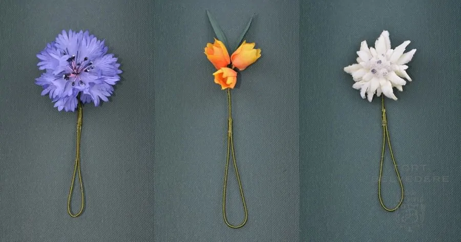 Silk Boutonnieres that look like real flowers - they just never wilt & travel well
