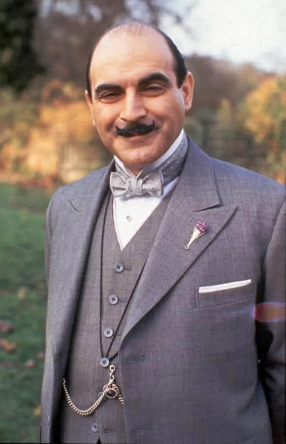 Hercule Poirot with Boutonniere Vase