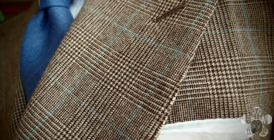 prince of wales check with blue overplaid
