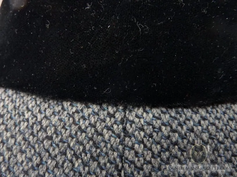 Black Velvet Collar With Grey, Black , Blue Tweed