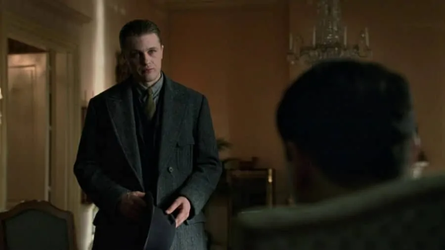 Jimmy Darmody's Double Breasted Overcoat with 3 Patch Pockets with Flaps