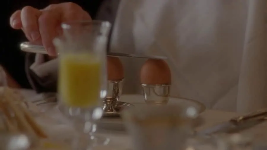 Poirot Making Sure His Eggs Are The Same Size