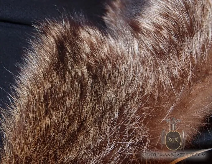 Lapel Shaped Fur Collar - Racoon