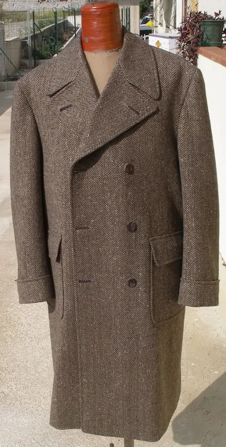 London Lounge Polo Coat in Herringbone