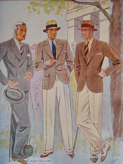 Cream White Flannel Trousers 1920s