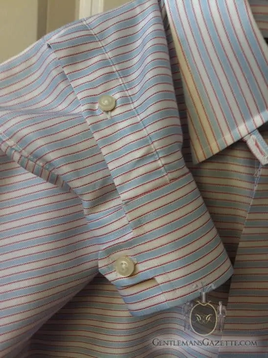 Cuff Detail on Horizontally Striped Shirt