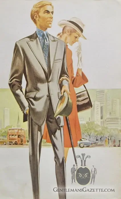 Grey 1960s Suit with Tautz Lapel