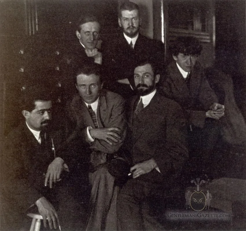 Laurence Fellows (top right) with Artist Friends 1911