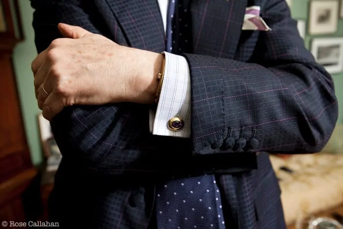 Matching Cufflinks with Turnback Cuffs and Cloth Covered Buttons