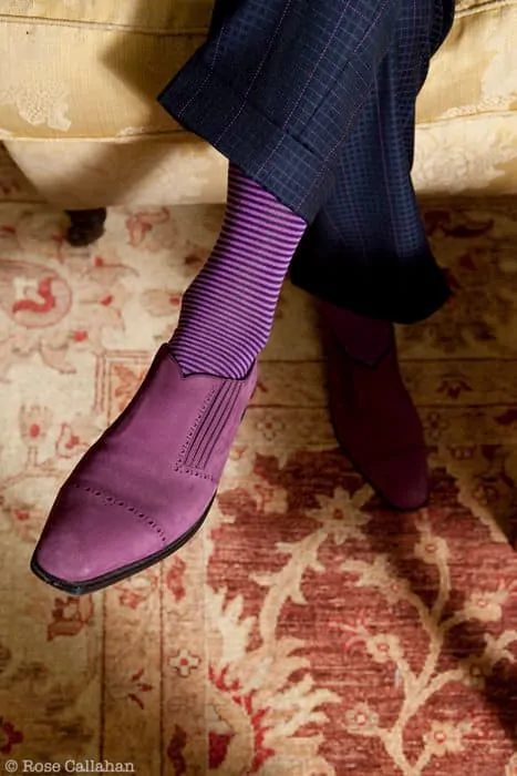 Purple Bespoke Shoes with Purple Socks