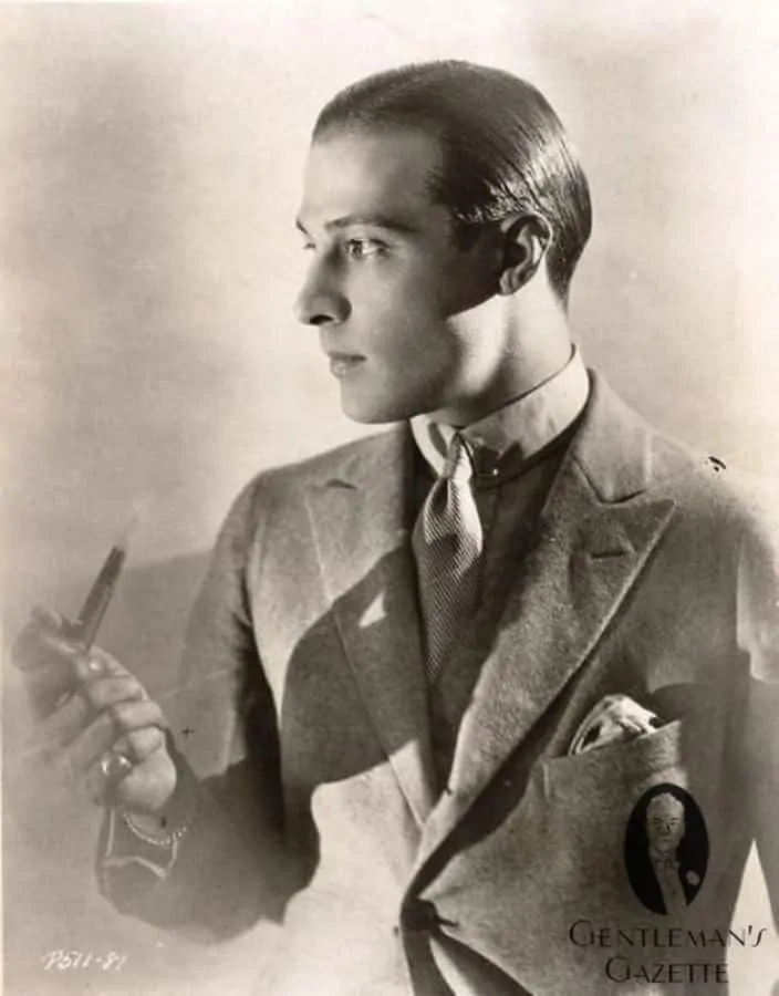 Rudolph Valentino with Slick Back Pomade Hair Style