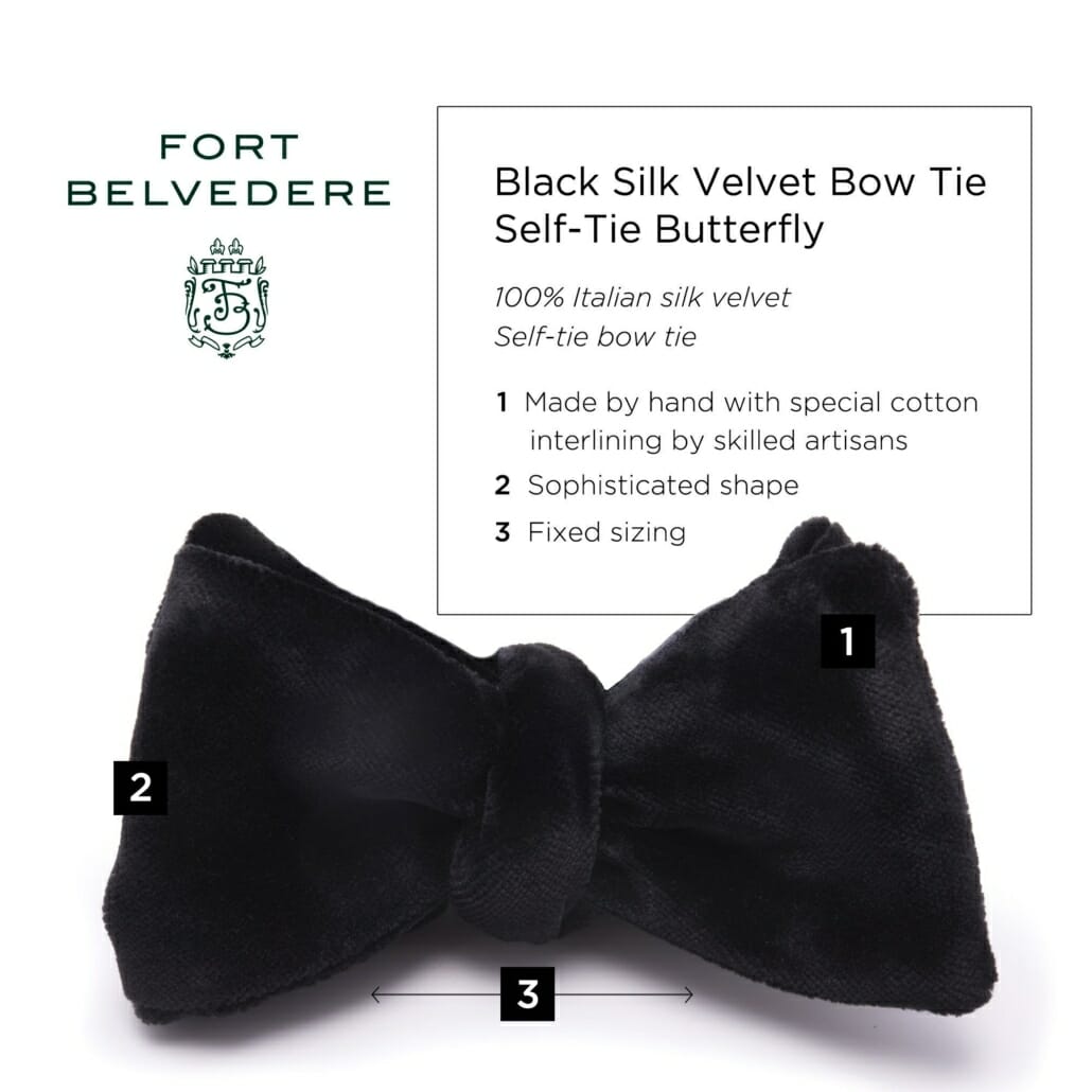 Black Bow Tie in Silk Velvet Explained