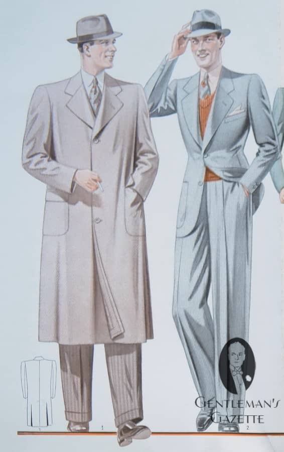 Leightweight, Canvas Topcoat with Wide Back & Classic 1938 Lounge Suit